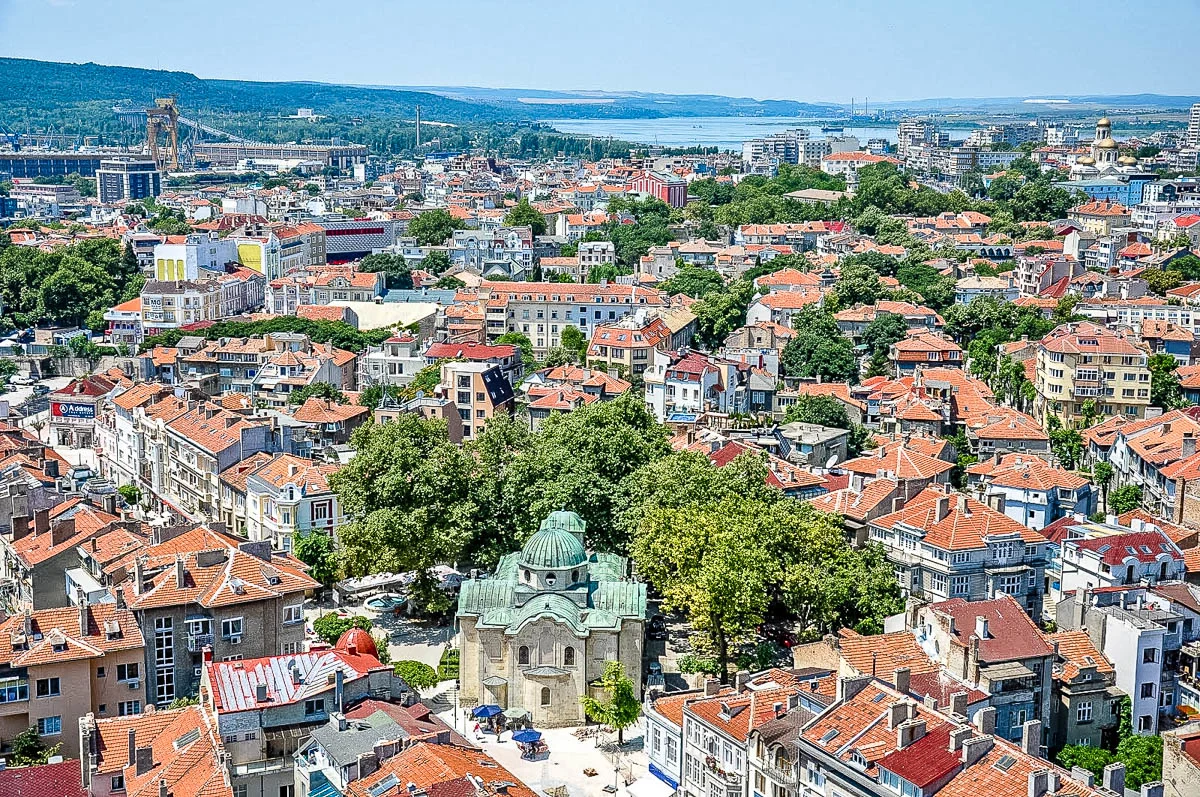 A bird-eye's view of Varna, Bulgaria known as the Pearl of the Black Sea - www.rossiwrites.com