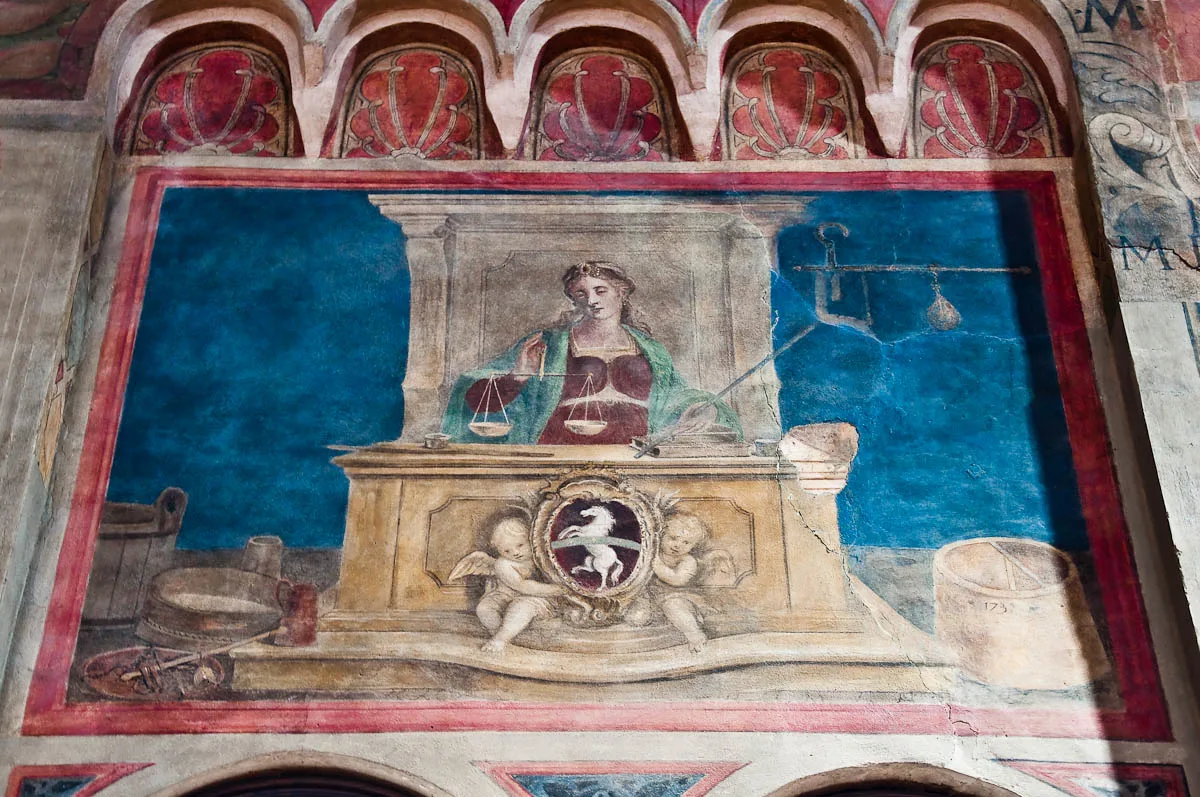 Fresco inside the great hall of Palazzo della Ragione , Padua, Italy - www.rossiwrites.com