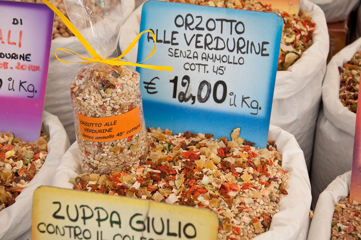 Orzotto mix, The Marketplace, Piazza delle Erbe, Padua, Italy - www.rossiwrites.com