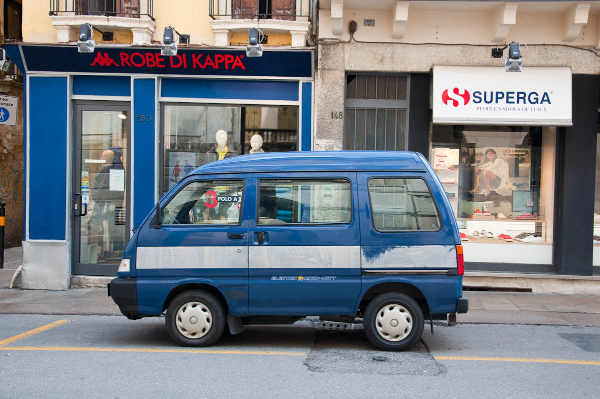 A tiny Piaggio van, Vicenza, Veneto, Italy