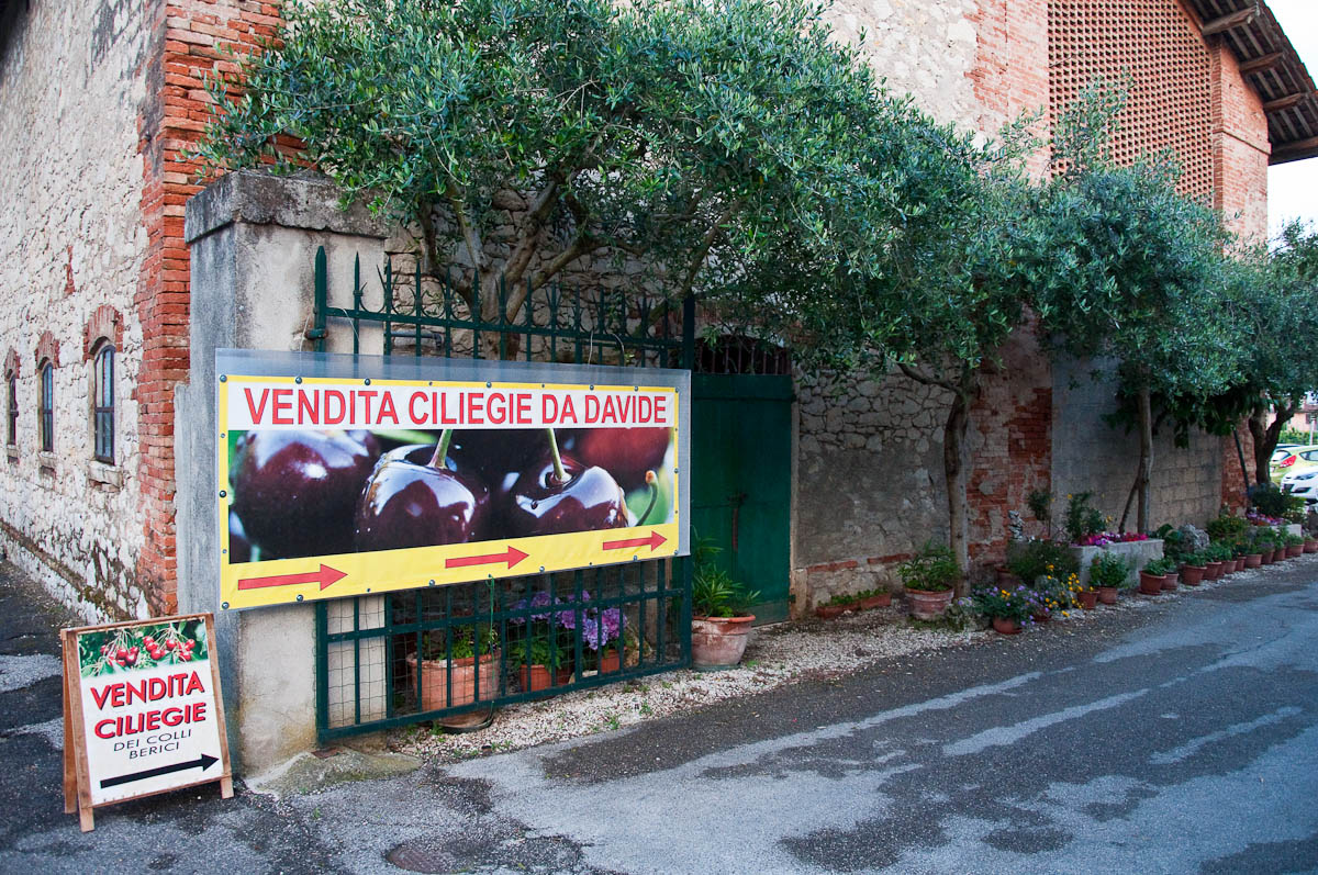 Advertisement of a local cherry seller, Festa dea Siaresa, Castegnero, Veneto, Italy - www.rossiwrites.com