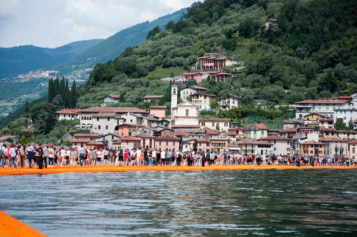 Christo's The Floating Piers, Walking from Sulzano to Monte Isola, Italy - www.rossiwrites.com