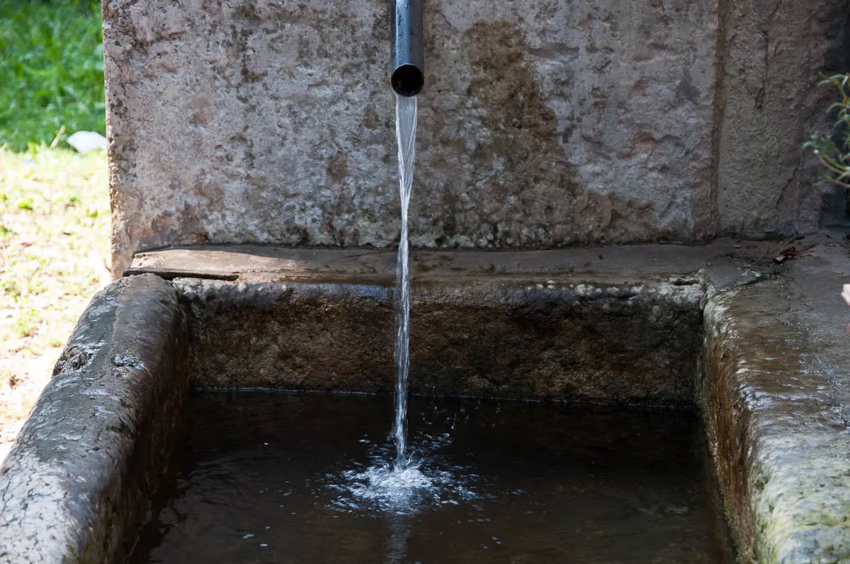 The water tap in front of La Malga Turnaria, Molina, Province of Verona, Italy - www.rossiwrites.com