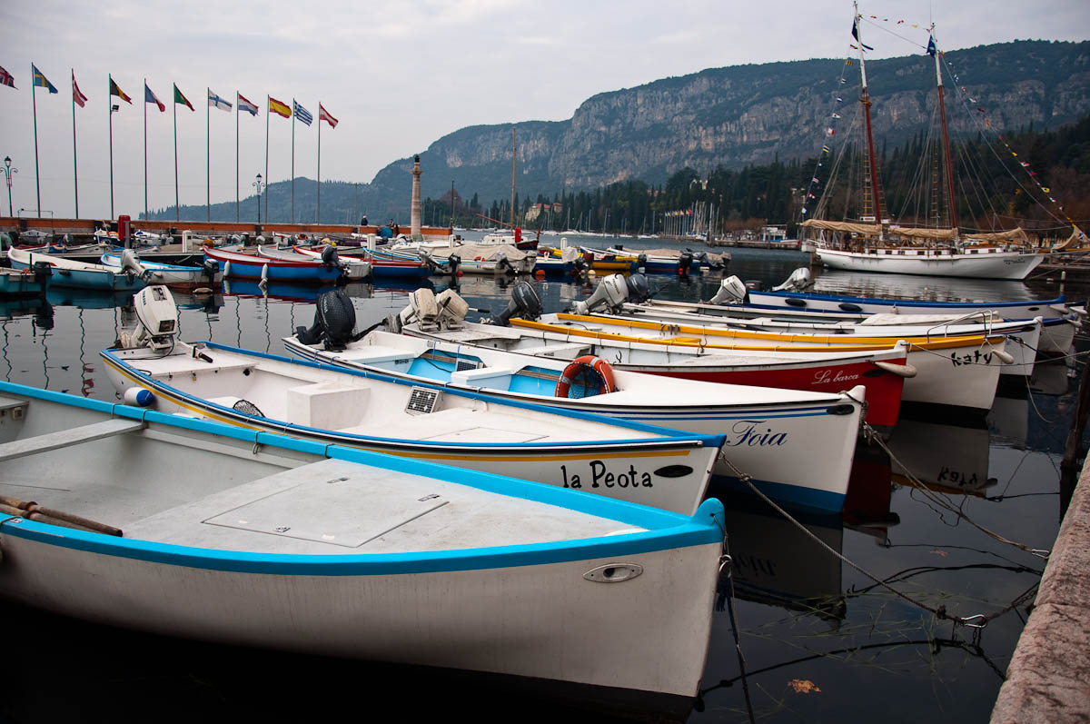 A gaggle of boats in the marina - Garda, Lake Garda, Italy - www.rossiwrites.com