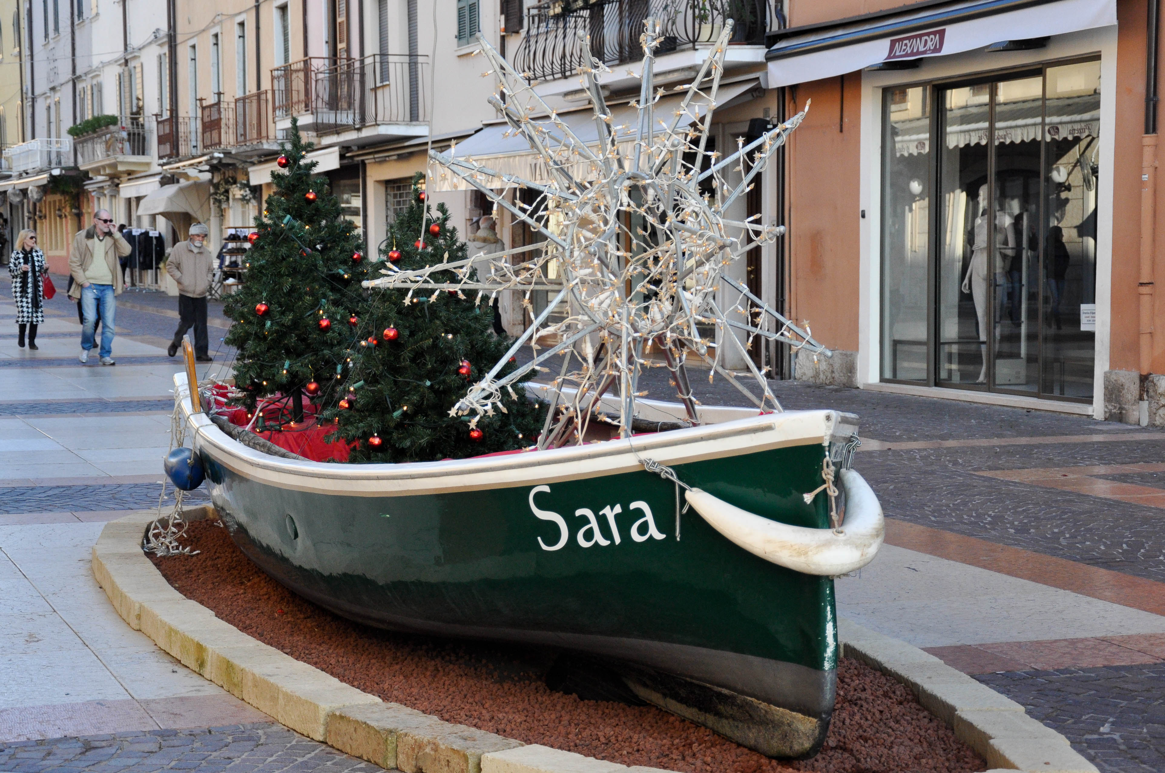 Christmas boat, Bardolino, Lake Garda, Italy