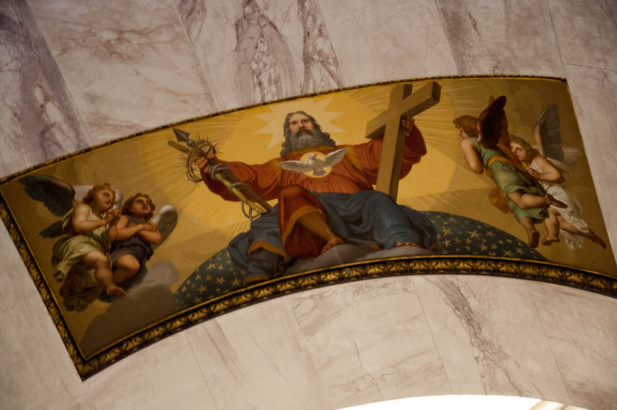 The fresco above the altar inside the Tempio Canoviano or the Temple of Canova - Possagno, Treviso, Veneto, Italy - www.rossiwrites.com