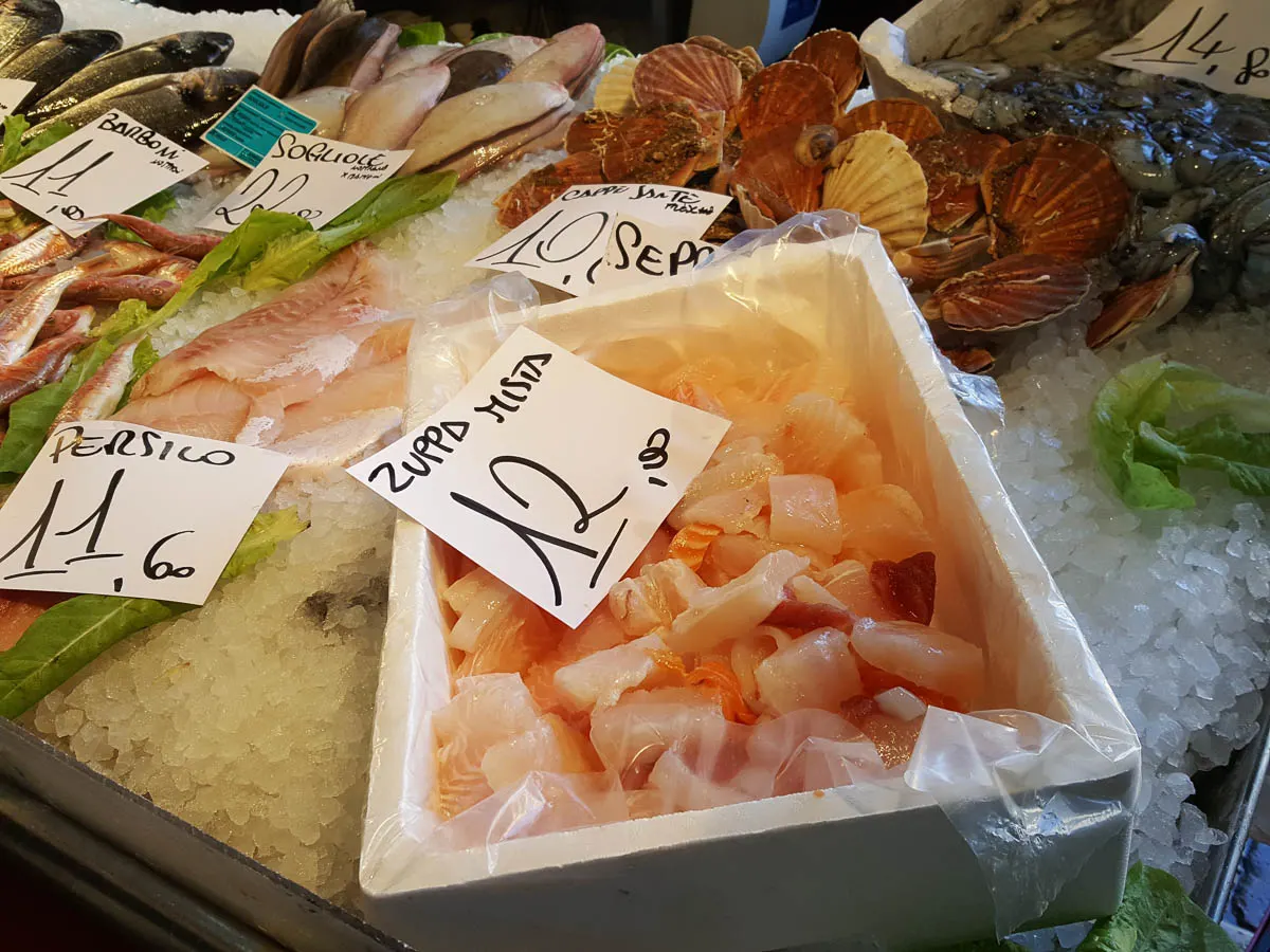 Fish soup mix - Rialto Fish Market, Venice, Italy - www.rossiwrites.com