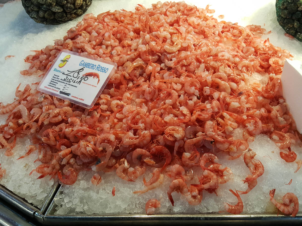 Red prawns from Sicily - Rialto Fish Market, Venice, Italy - www.rossiwrites.com