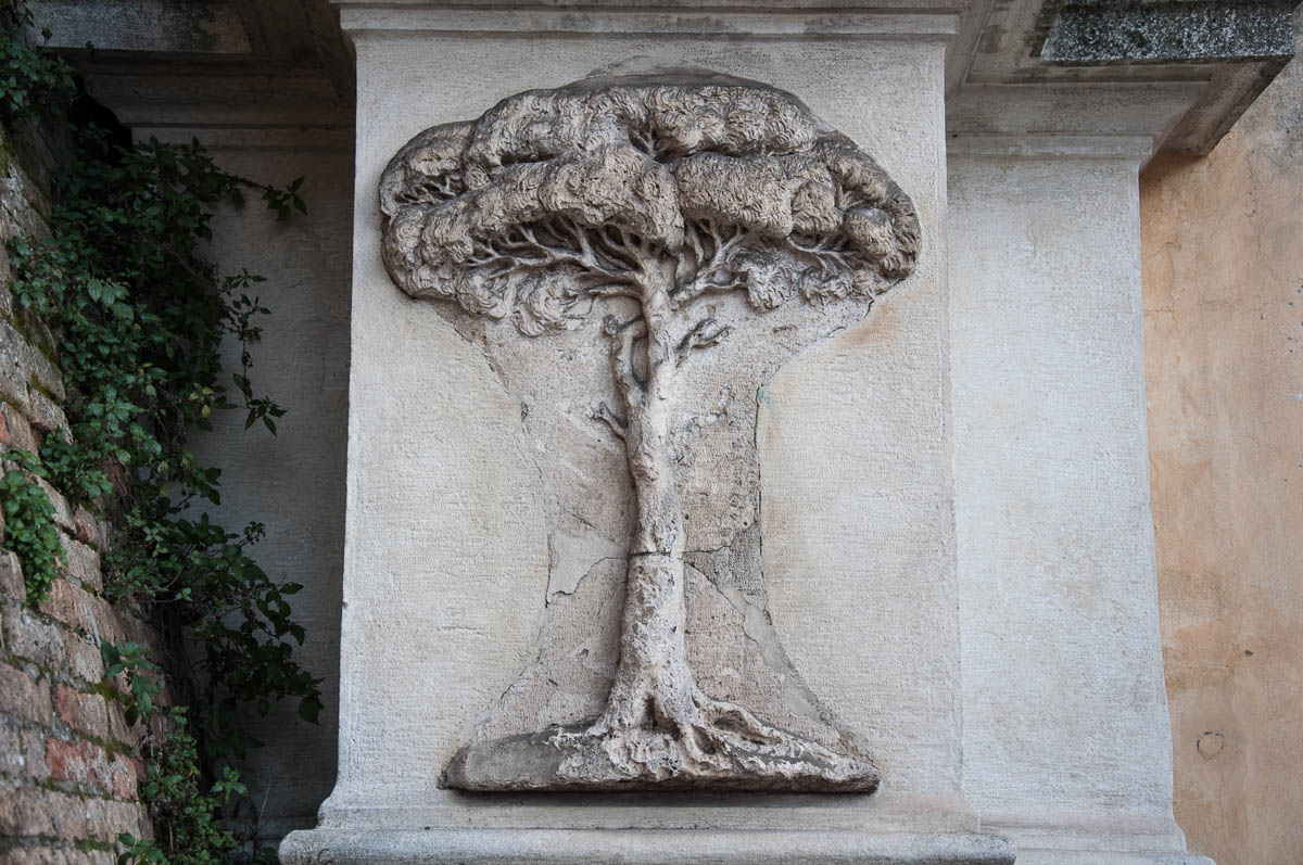 A stone pine bas-relief - The Porta Adrians - Ravenna, Emilia Romagna, Italy - www.rossiwrites.com
