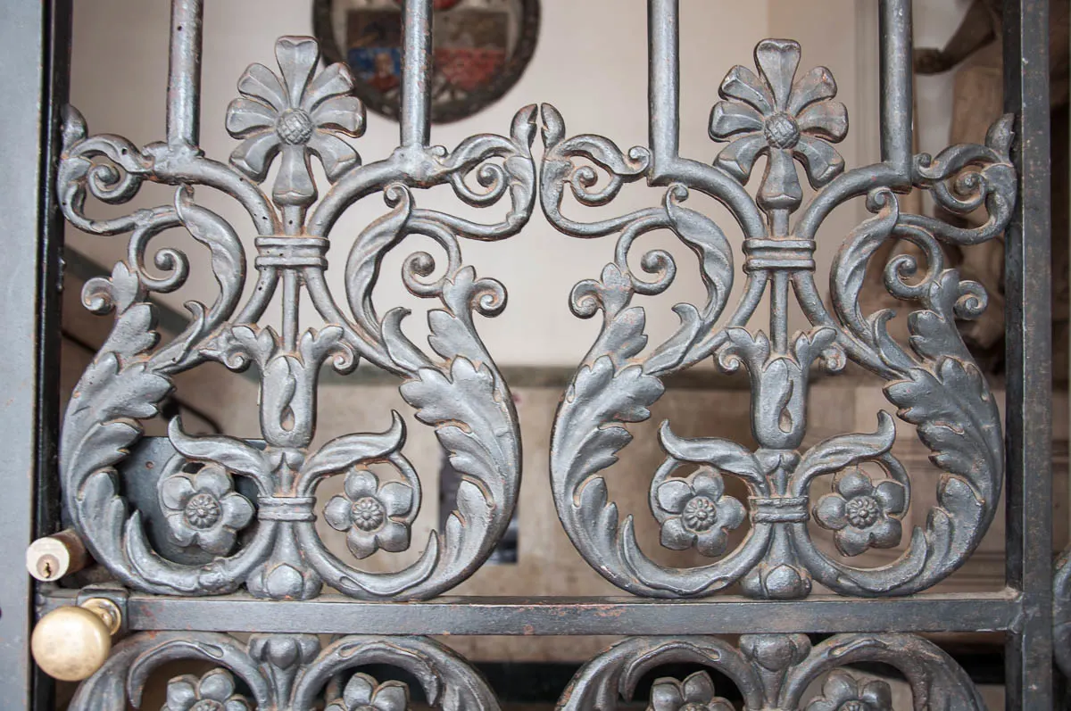 Intricate wrought-iron gates - The 19-th century Palazzo della Loggia - Noale, Veneto, Italy - www.rossiwrites.com