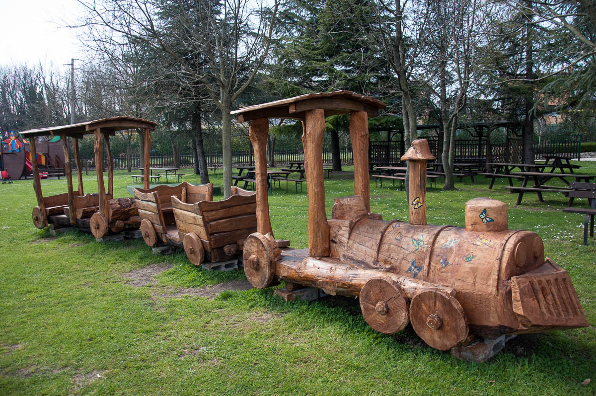 A playground train at Oasi Rossi - Santorso, Veneto, Italy - www.rossiwrites.com