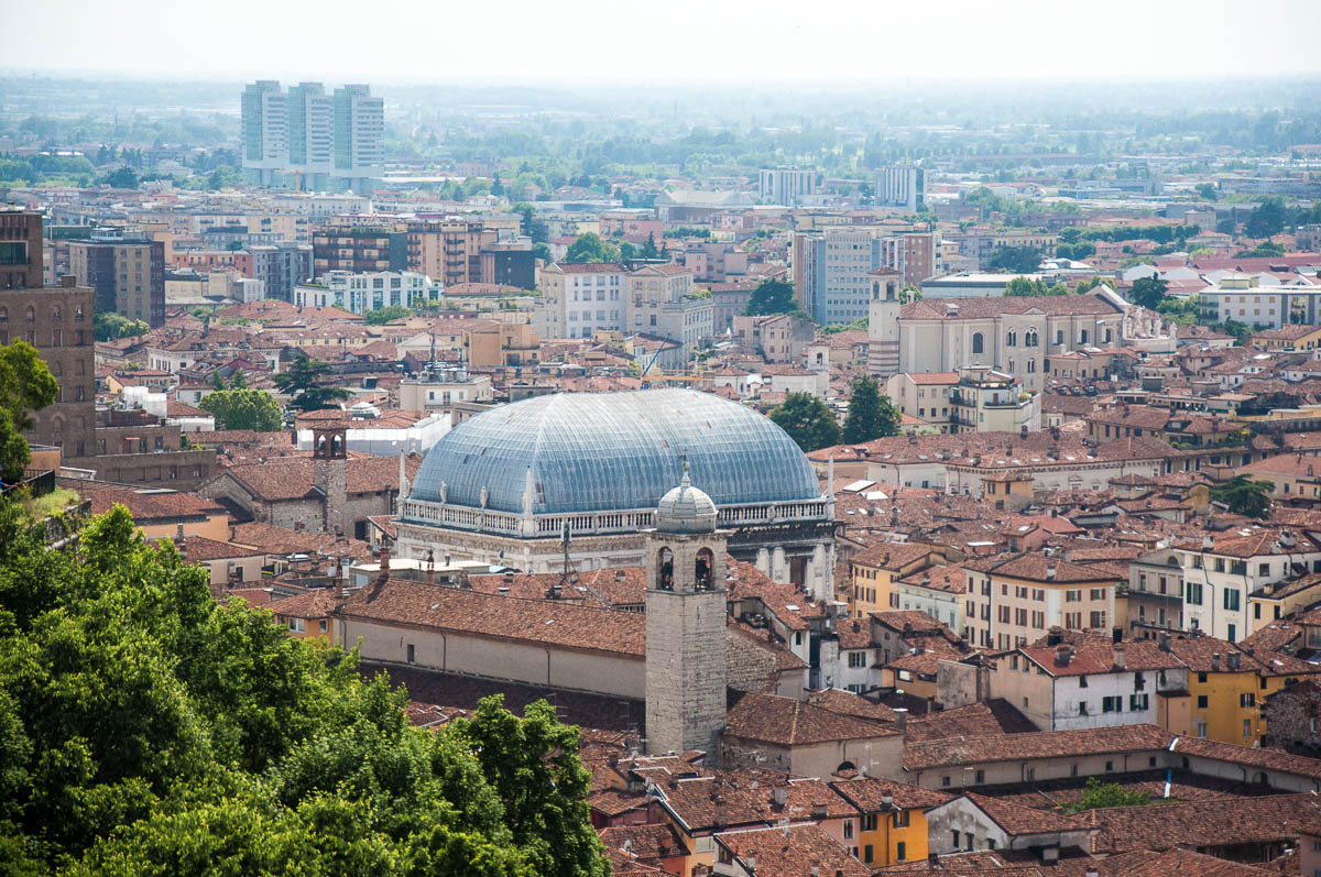 A view of the city with Palazzo della Loggia seen from Brescia Castle - Brescia, Lombardy, Italy - www.rossiwrites.com