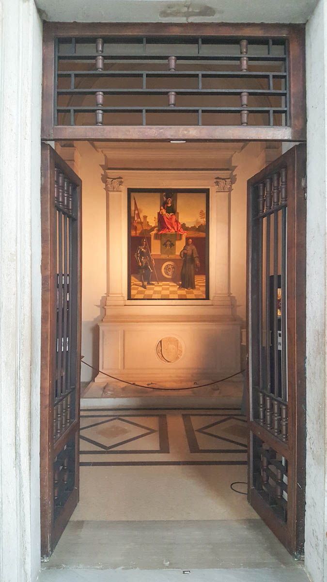 Castelfranco Madonna - The Madonna and Child between St. Francis and St. Nicasius - by Giorgione - Castelfranco Veneto, Italy - rossiwrites.com