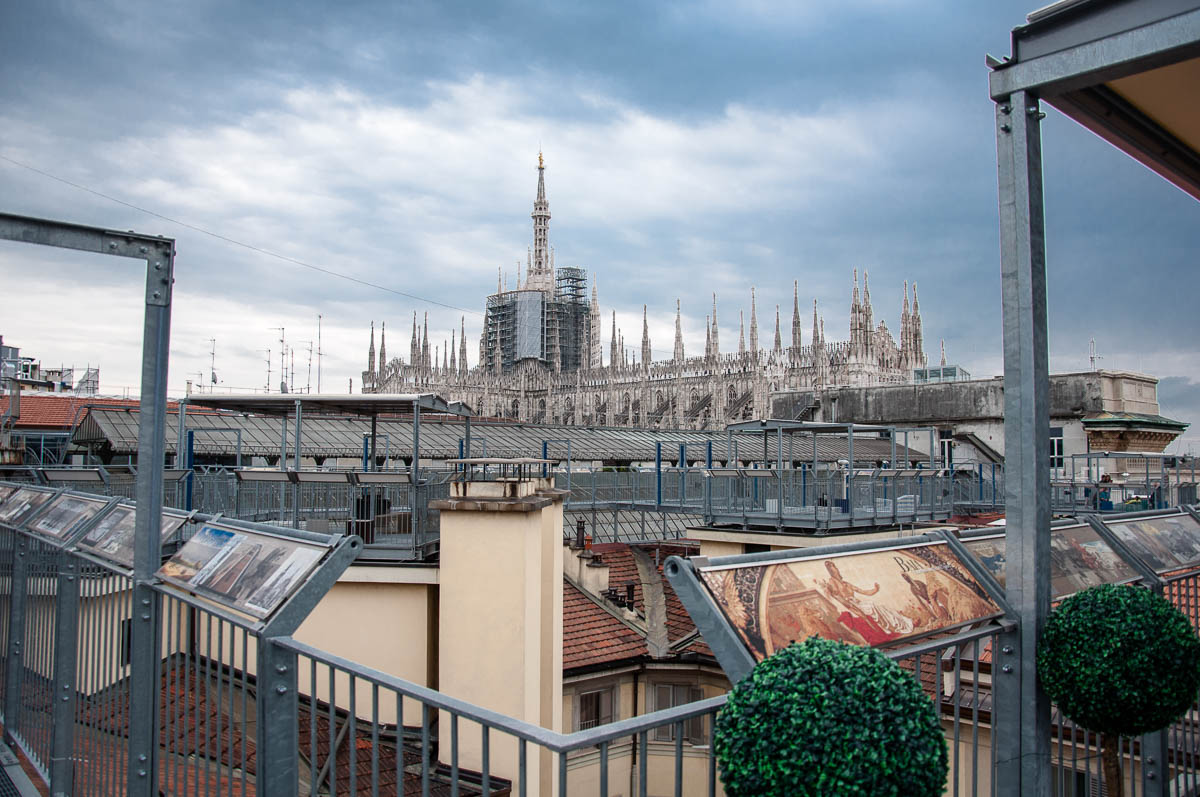 Partial view of the Duomo's rooftop- Galleria Vittorio Emanuele II, Milan, Italy - www.rossiwrites.com