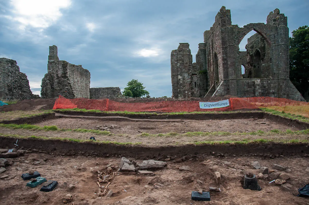 An archaological dig at Lindisfarne Abbey - Holy Island of Lindisfarne, Northumberland, England - www.rossiwrites.com