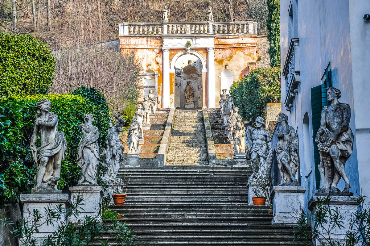 The stone staircase of Villa Nani Mocenigo - Monselice, Veneto, Italy - www.rossiwrites.com
