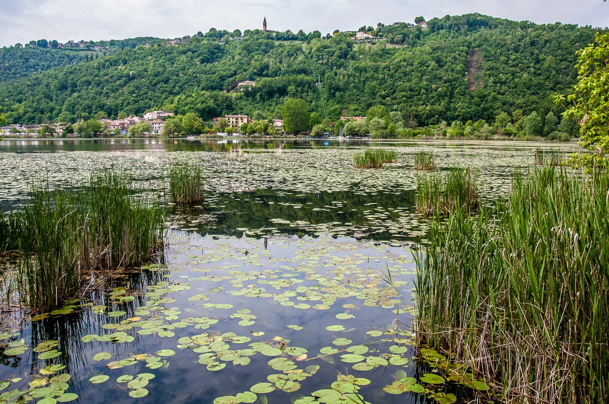 View of lake Fimon with the Berici Hills - Arcugnano, Vicenza, Veneto, Italy - www.rossiwrites.com