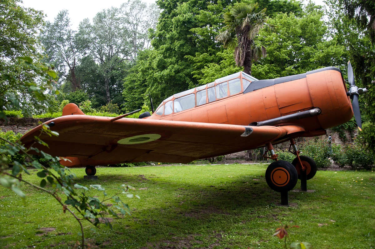 Plane in the garden, Museum of Flight - Castello di San Pelagio, Province of Padua, Veneto, Italy - www.rossiwrites.com