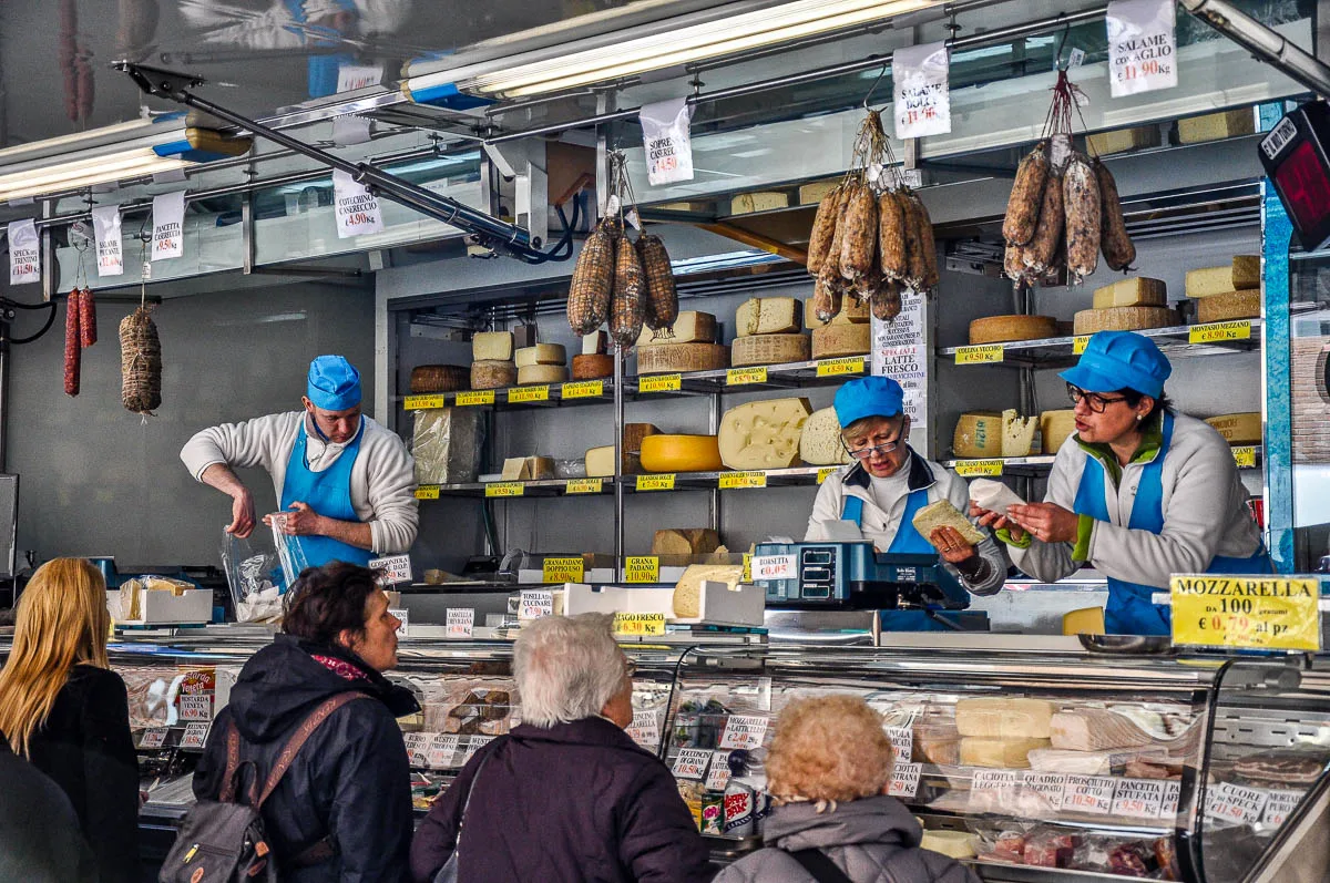 Market van selling cheese, salami and dairy products - Vicenza, Italy - www.rossiwrites.com
