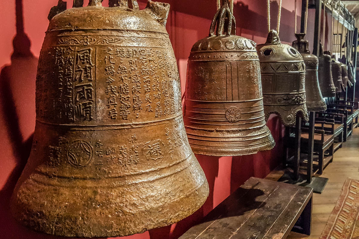 Ancient bells in the Oriental Art Museum Obrietan - Montecchio Maggiore, Veneto, Italy - www.rossiwrites.com