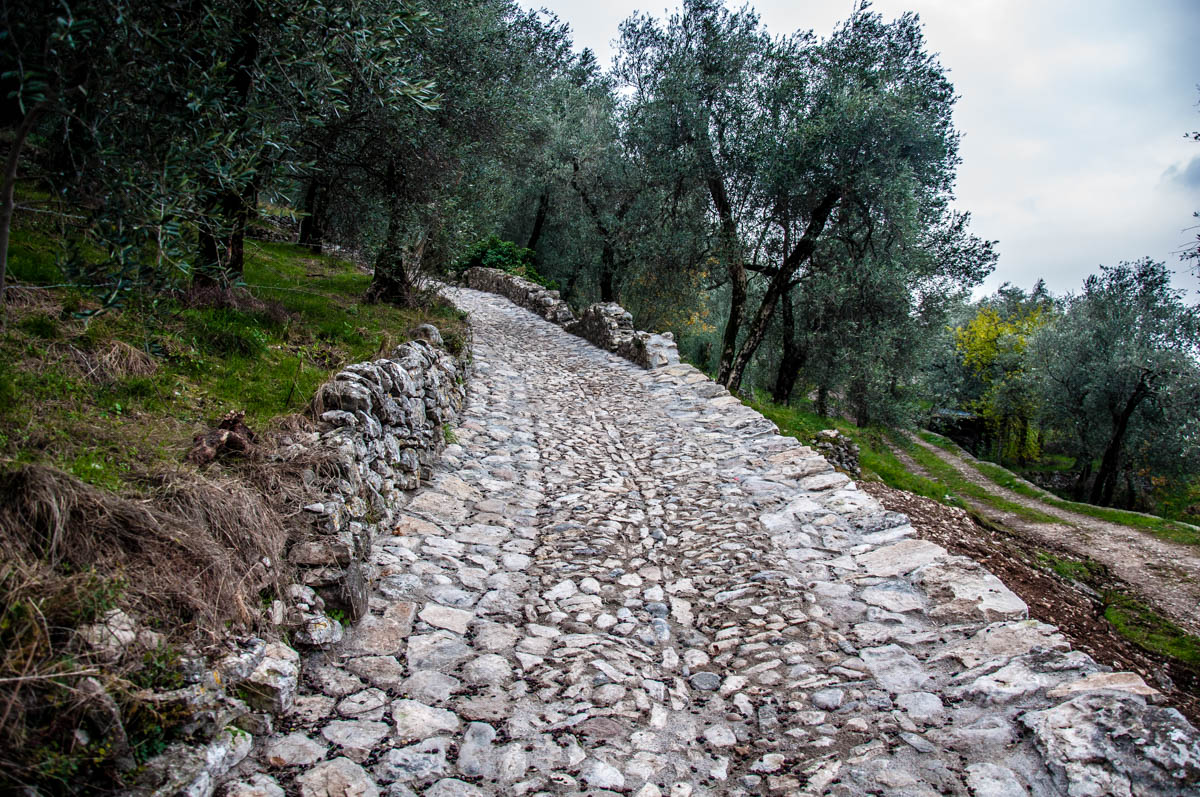 Stone-paved mule tracks - Campo di Brenzone, Lake Garda, Italy - www.rossiwrites.
