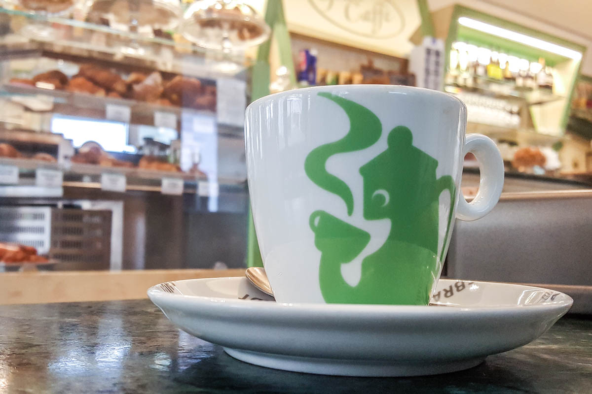 A cup of coffee in an Italian bar - Vicenza, Italy - www.rossiwrites.com