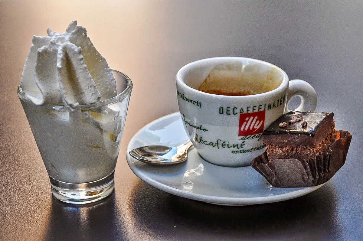 Espresso with whipped cream - Vicenza, Italy - www.rossiwrites.com