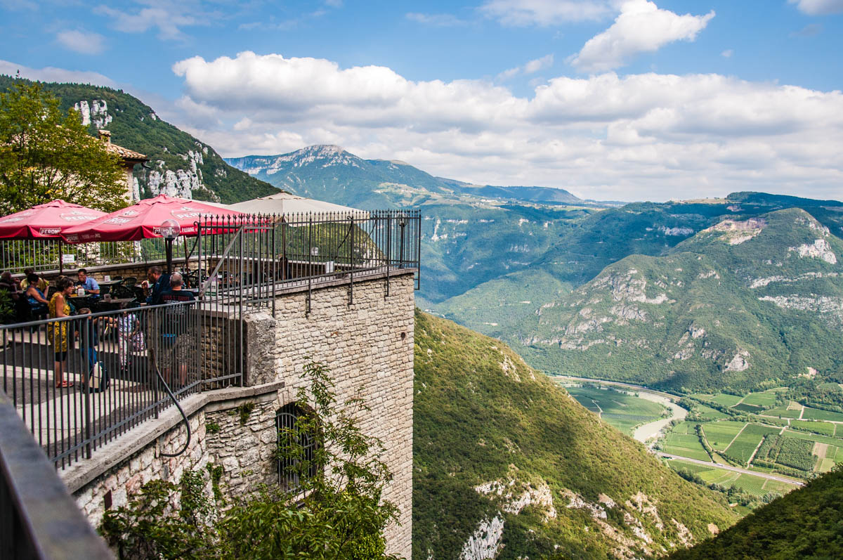 The view from the cafe's terrace - Sanctuary of Madonna della Corona - Spiazzi, Veneto, Italy - www.rossiwrites.com