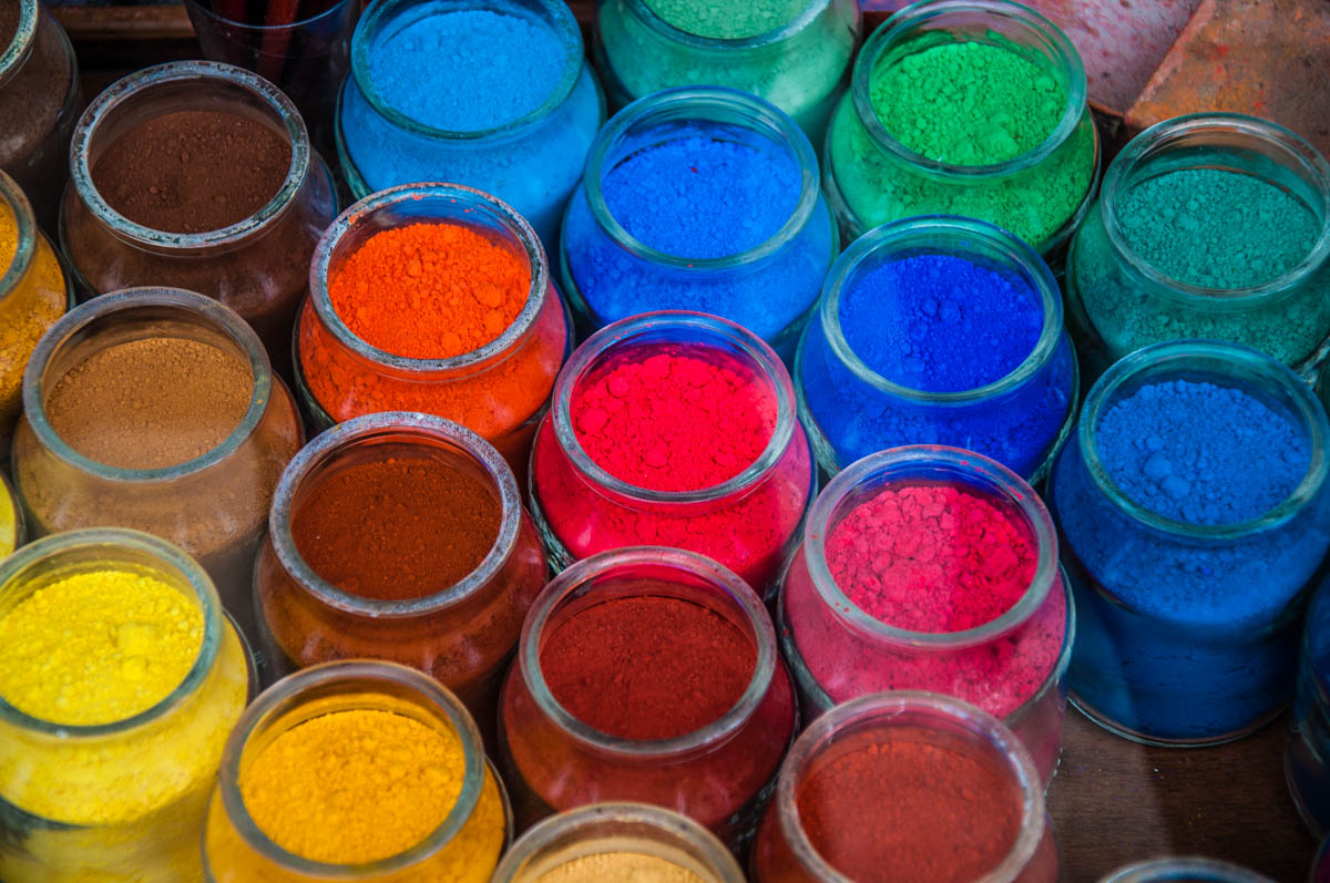 Jars with pigments - Padua, Italy - rossiwrites.com