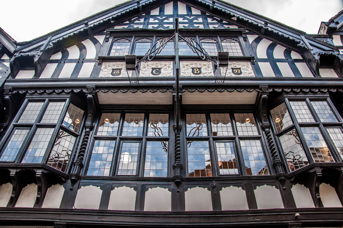 Facade of a mock Tudor house - Chester, Cheshire, England - rossiwrites.com
