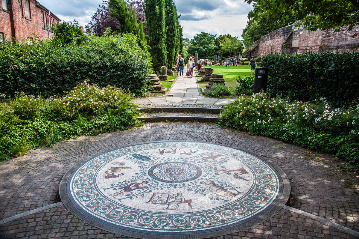 The Roman Gardens with the adjacent Roman walls - Chester, Cheshire, England - rossiwrites.com