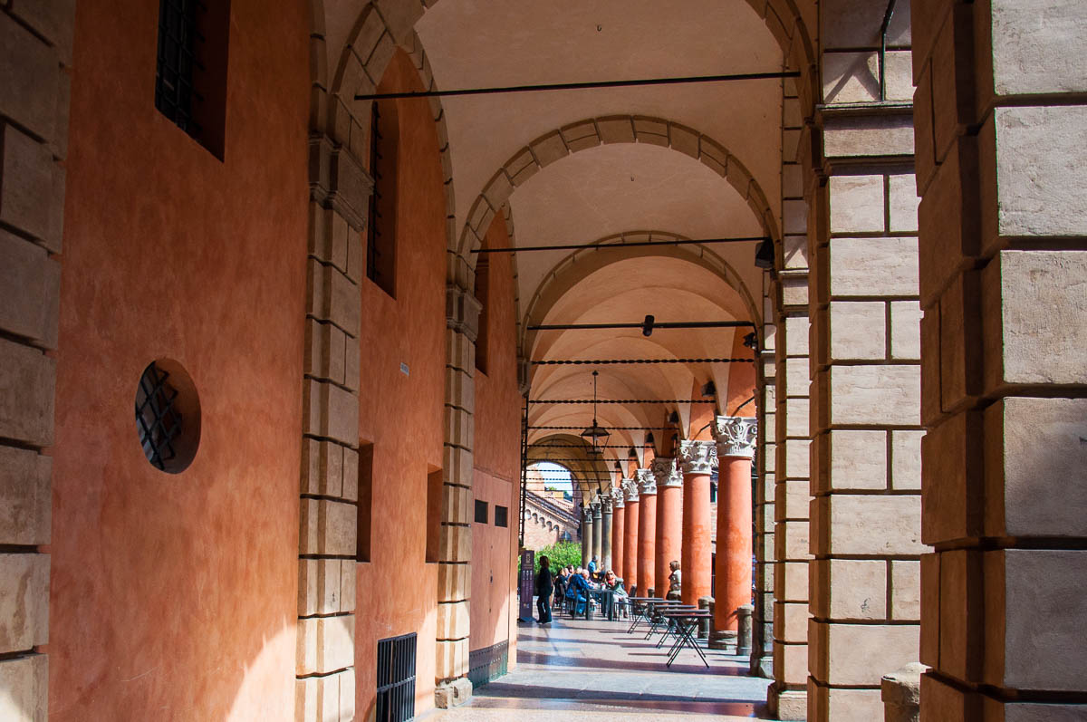 A traditional portico - Palazzo d'Accursio, Bologna, Emilia-Romagna, Italy - rossiwrites.com