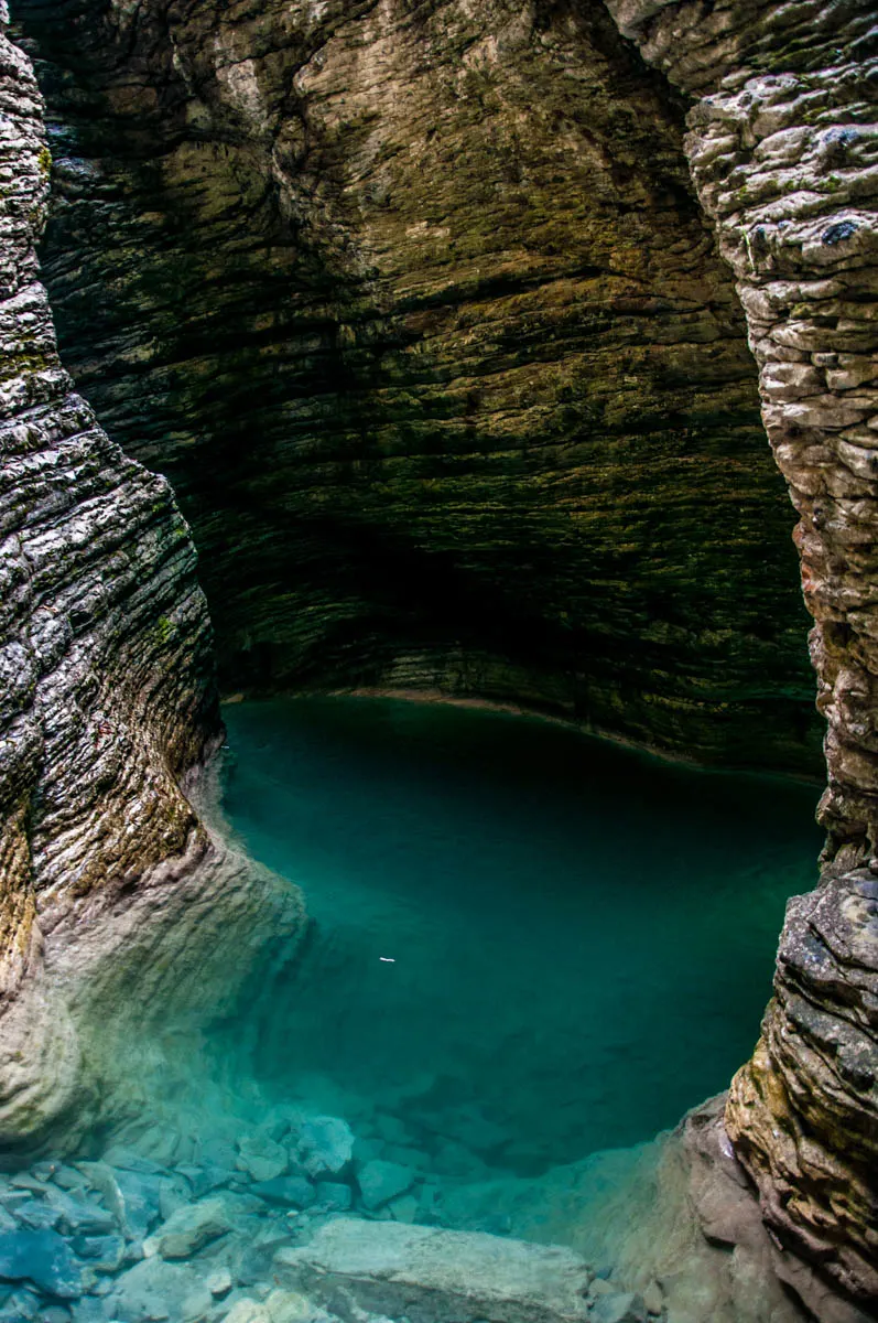 Inside the grotto - Grotta Azzurra di Mel - Hiking in the Dolomites - Veneto, Italy - rossiwrites.com