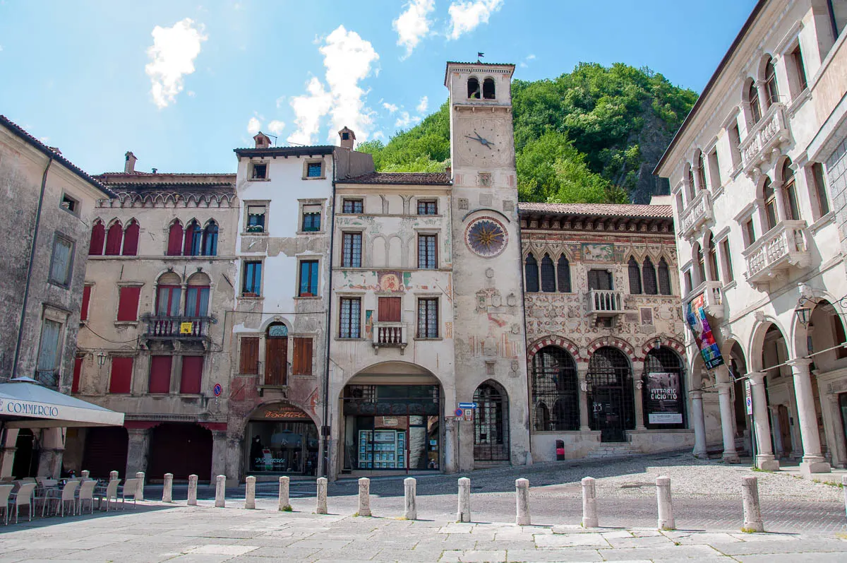 Serravalle's historic main square - Vittorio Veneto, Italy - rossiwrites.com