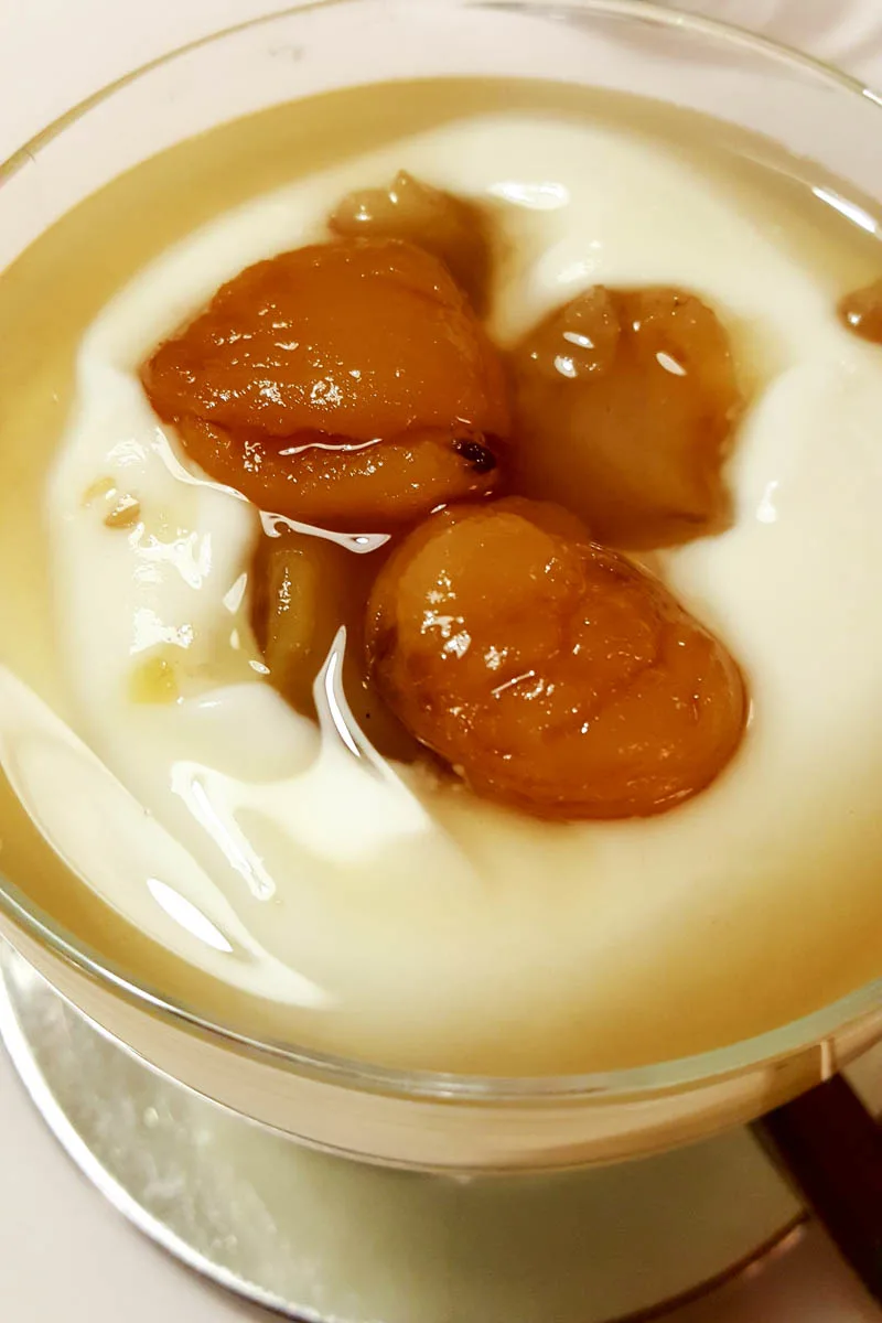 Traditional yogurt with honey and sugared chestnuts - Capanna Passo Valles - Dolomites, Trentino, Italy - rossiwrites.com