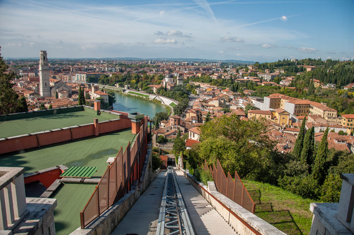 Verona seen from the top of the funicular tracks - Verona, Veneto, Italy - rossiwrites.com