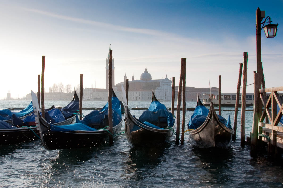 Gondolas and San Giorgio Maggiore - Venice, Veneto, Italy - rossiwrites.com