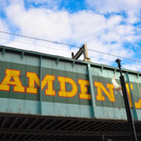 The train flyover, Camden Lock Market, Camden Town, London, England