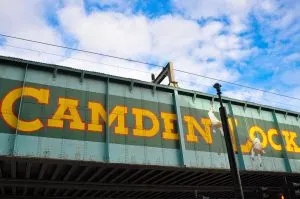 The train flyover, Camden Lock Market, Camden Town, London, England