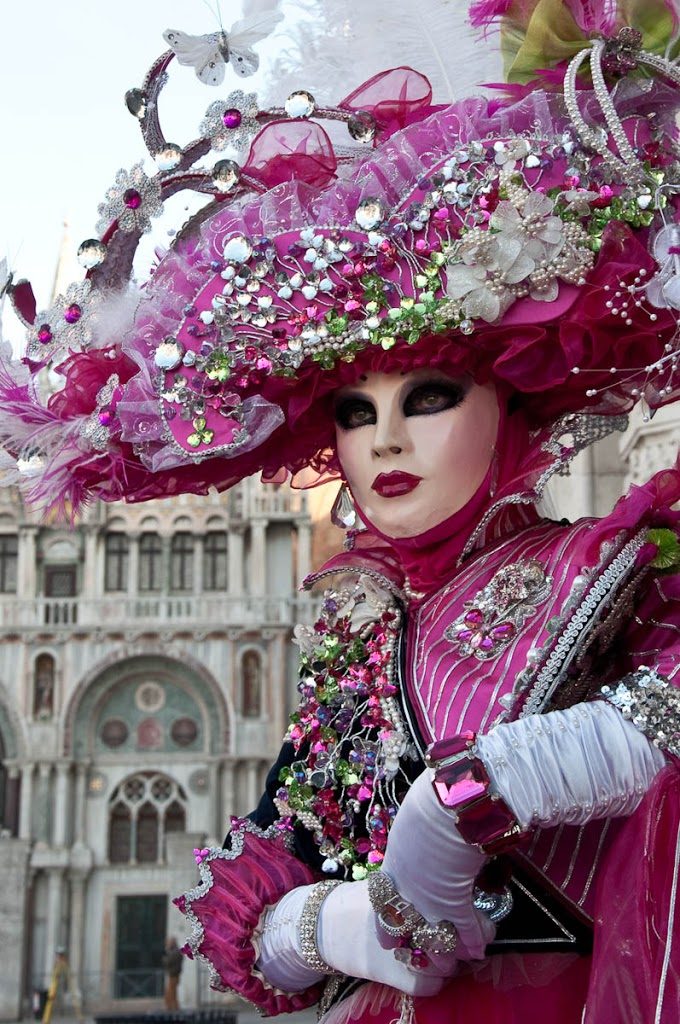 Masked Carnival goer - Venice Carnival, Italy - rossiwrites.com