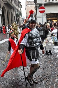 Roman gladiator - Carnival parade in Treviso. Veneto, Italy - www.rossiwrites.com