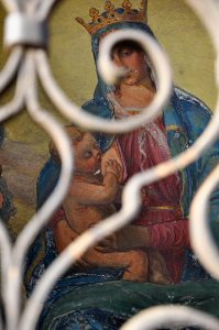 Nursing Madonna, Wall fresco, Sanctuary, Bardolino, Lake Garda, Italy