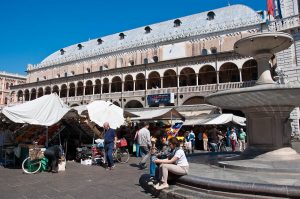 The Marketplace with Palazzo della Ragione, Piazza delle Erbe, Padua, Italy - www.rossiwrites.com