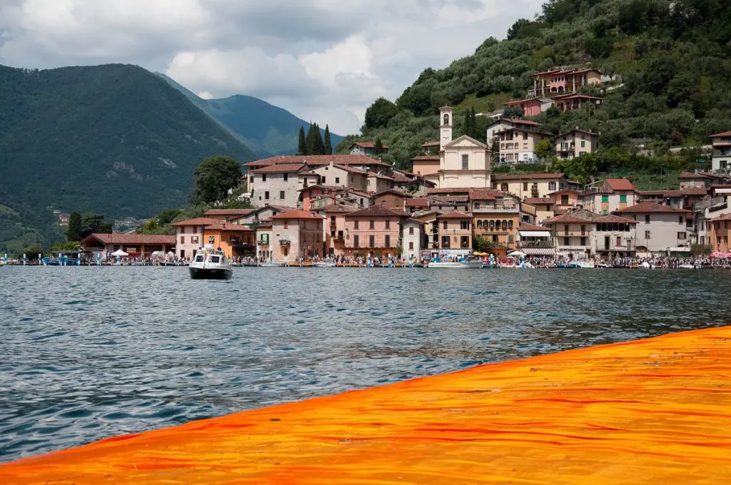 Monte Isola with Christo's The Floating Piers - Lake Iseo, Lombardy, Italy - rossiwrites.com