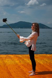 Christo's The Floating Piers, Taking a selfie, Lake Iseo, Italy - www.rossiwrites.com
