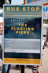 Christo's The Floating Piers, The bus table, Lago Iseo, Italy - www.rossiwrites.com