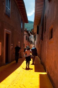 Christo's The Floating Piers, The orange streets of Sulzano, Lake Iseo, Italy - www.rossiwrites.com