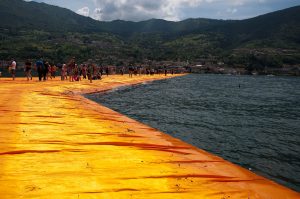 Christo's The Floating Piers, The orange walkway, Monte Isola, Lake Iseo, Italy - www.rossiwrites.com