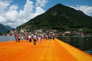 Christo's The Floating Piers, Walking on sunshine, Lake Iseo, Italy - www.rossiwrites.com