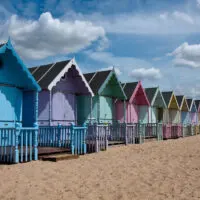 Beach huts, Mersea Island, Essex, England - www.rossiwrites.com